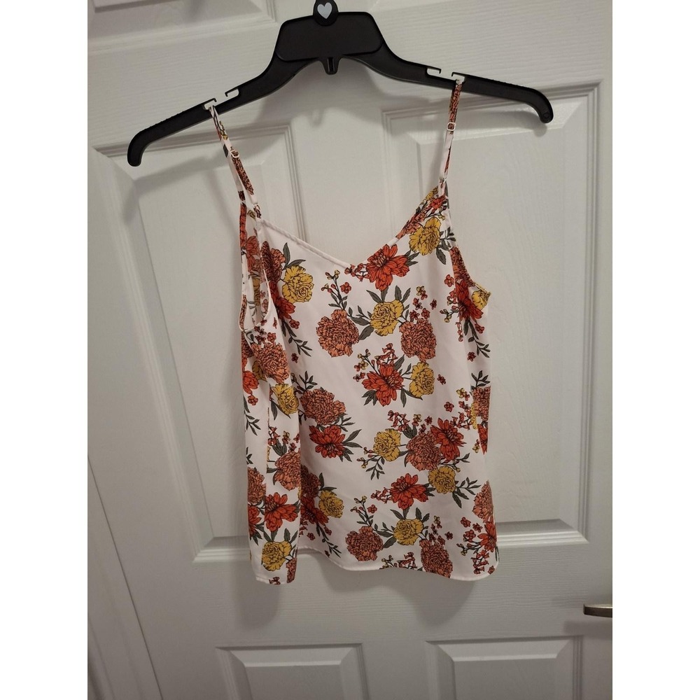 3/$15 LOFT Size XS Orange Yellow Sleeveless Floral Print Feminine Camisole‎